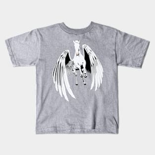 White Pegasus Flying Horse Kids T-Shirt